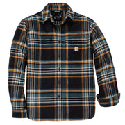 Carhartt Men's Rugged Flex Relaxed Fit Midweight Flannel Long-Sleeve Plaid Shirt, Black, XL, 107010