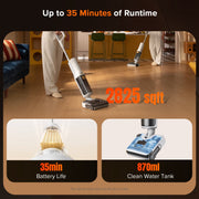 Roborock F25 RT Wet Dry Vacuum Cleaner, Cordless Vacuum Mop Combo, 20000Pa Suction, 194F Self-Cleaning, 180 Lie-Flat Edge to Edge