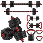 Balancefrom ADWT-4 60LB 4-in-1 Portable Changeable Dumbbell Set, Black/Red