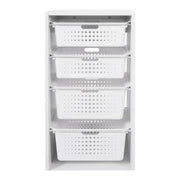 Your Zone YZ54100111691WT Kids Sliding Bin Organizer with 4 Storage Bins, White