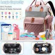 Morfone Baby Diaper Bag Backpack, Multifunction Waterproof Large Capacity with USB Charging Port, Stroller Straps, Pacifier Case, Unisex Gray