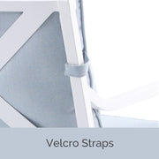 My Texas House Cambria Steel Outdoor Patio Dining Chair Set of 2, Blue, Powder-Coated Rust-Resistant Frame, Stackable