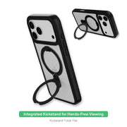 Onn FK17MB36018158 MagSafe Compatible Phone Case with Kickstand for iPhone 17 Pro Max - Black/Frosted Clear