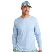 Huk Pursuit Logo Fill Long-Sleeve Crew for Men - Windsurfer - M