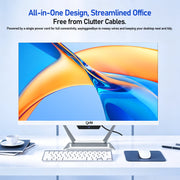 Qehi All-in-One PC, Intel Core i7 Processor, 16GB DDR3 RAM, 256GB SSD, 23.8-Inch Full HD 1080P LED Display, Wi-Fi 6, White, Includes Keyboard and Mouse