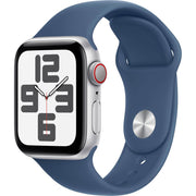 Apple Watch SE 2 Cell 40mm Silver Aluminum - Denim Sport Band MXFW3LL/A
