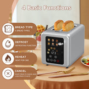 WHALL 2 Slice Touchscreen Toaster Stainless Steel Toaster w/Wide Slot - User-friendly