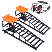 WheelX 2 Pieces 5T 11000lbs Hydraulic Car Ramps, Black