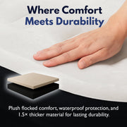 King Koil Full Size Air Mattress, 13in Plush Pillow Top, Built-in High-Speed Pump, Adjustable Firmness, Waterproof, 600 lb Capacity, KK13C5BK29320