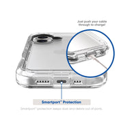 onn. WIBCLR100149706 Rugged Phone Case with Holster for iPhone 16 - Clear