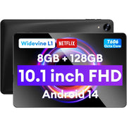 Headwolf T606 Android 14 Tablet 10 inch Tablets, WPad5 Octa Core FHD 1920 * 1200 Display Android Tablet, 8GB RAM + 128GB ROM, Widevine L1 Support, 5500mAh, WiFi Tablet PC