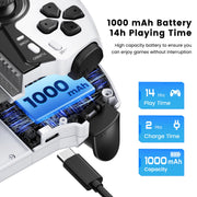 Esywen Mobile Game Controller, Wireless Bluetooth, Hall Joystick, Programmable Macro & Turbo Buttons, Dual Vibration, RGB Lighting, Compatible with iPhone, Android, Switch OLED, Xbox Cloud, Steam Link, MC500