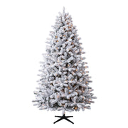 Holiday Time SG76P4KAEL02 7.5' Pre-Lit Birchwood Fir Green Flocked Artificial Christmas Tree with Warm White Twinkle LED Lights