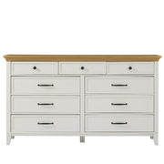 Better Homes & Gardens BHS436249972059 Canton 9 Drawer Dresser, Textured White and Light Honey