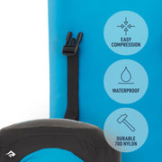 Sea To Summit Evac Lightweight Compression Dry Bag, 20 Liter, High Rise Gray, Waterproof with Air-Permeable Base, Hypalon Roll-Top Closure, Oval Base A4229-11
