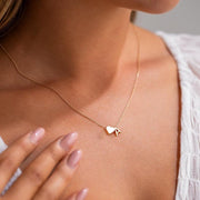 Turandoss 14K Gold Plated Dainty Heart Initial Necklace for Women, Personalized A-Z Pendant, 16in Chain with Lobster Clasp