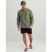 HUK Next Level Long Sleeve Fishing Button-Down Shirt for Men, Moss, UPF 50+ Sun Protection, Lightweight Breathable Fabric, Athletic Fit, XXL, H1500215