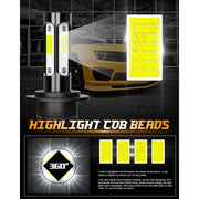 XWQHJW H7+H7+H11 LED Headlight Bulbs Combo, H7 High Low Beam and H11 Fog Lights, 6000K White, 16000 Lumens, 55W