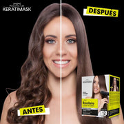 Be Natural Placenta Life Keratin Straightening and Split End Repair Mask Kit with Hyaluronic Acid, Formaldehyde Free, Frizz Reduction, Long-Lasting Smooth Hair, PLF01