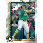 Topps 2025 Chrome Baseball Update Series Value Box, 7 Packs of 4 Cards, Rookie Debut Patch Autographs, Sepia Refractor Parallels, 95080992
