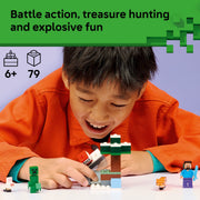 LEGO Minecraft Steve's Taiga Adventure Building Toy, 79 Pieces, Includes 4 Minifigures, Multicolor, 6581015