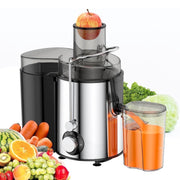 Fylivore Centrifugal Juicer Machine, 800W Motor, Wide 3-Inch Feed Chute, Dual Speed, Stainless Steel Blades, BPA-Free Housing, Silver, FY12