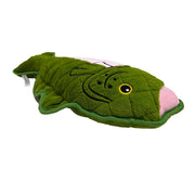 Vibrant Life Tough Buddy Trout Dog Toy, Durable Chew Level 4, Green, Plush, Eco-Friendly Materials