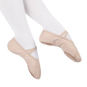 Dynadans Leather Ballet Shoes with Elastic X Straps, Beige, Size 11.5 Little Kid
