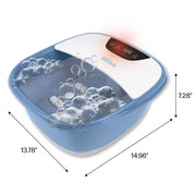 Bliss Massaging Foot Bath with Digital Display, Infrared Heat, Bubble Function, Portable, Blue