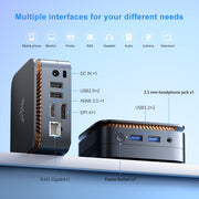 NIPOGI Mini Desktop Computer, Intel 12th Gen N150 Processor, 16GB DDR4 RAM, 512GB SSD, Dual 4K Display Support, Windows 11 Pro, Black E1