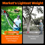 YAT Senix X6 Cordless Pole Saw, 60 Volt, 10-Inch Brushless Motor, Carbon Fiber Telescoping Pole Extending to 14 Ft, 3.0Ah Battery and Charger Included