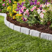 Expert Gardener EG13-506-001-03 Faux Stone No-Dig Landscape Edging, 10-ft., Plastic, Gray