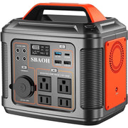 SBAOH Portable Power Station P302, 296Wh Lithium Battery Generator, 300W AC Outlets, 13 Output Ports, Portable Handle, Emergency Flashlight