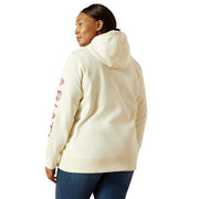Ariat Rebar Graphic Hoodie for Women, Water-Repellent 10 oz Fleece, Vanilla Ice Orchid Haze, Long Sleeve, 2XL, 10071245
