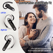 Aptkdoe Bluetooth Headset H08, Single-Ear Wireless Earpiece with ENC Noise Canceling Mic, 20H Talk Time, 180H Standby, Black