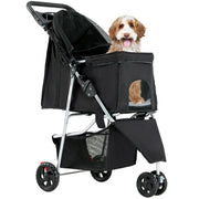 Edx Pet Travel Folding Carrier 3 Wheels, Black