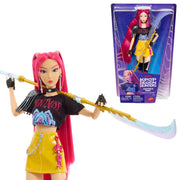 Mattel KPop Demon Hunters Huntr/X Mira Fashion Doll, Pink Hair, Curved Moon Sword Accessory, 11 Posable Joints, JRN36