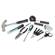 Hyper Tough 8UJ0059A 40-Piece Household Tool Kit with Soft Grip Handles, Seafoam Green, Portable Hard Plastic Case