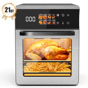 Bluebow 21QT Air Fryer Oven, 8-In-1 Multifunctional Digital Touchscreen, Black