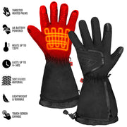 ActionHeat AA Battery Heated Fleece Gloves 2.0, Men's L/XL, Black, Slim-Fit, Touchscreen Compatible