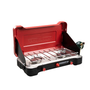 Camp Chef Everest 2X 2-Burner Propane Stove, 40,000 BTU, Folding Lid with Windscreen, 215 sq in Cooking Surface, Red