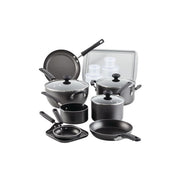 Farberware 22081 20 pc Easy Clean Aluminum Nonstick Cookware Pots and Pans Set, Gray