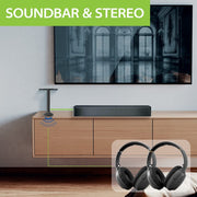 Avantree Dual Wireless Headphones for TV Watching with Charging Stand for Seniors, Black