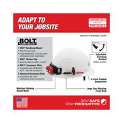 Milwaukee 48-73-1123 Bolt Yellow Full Brim Hard Hat w/6pt Ratcheting Suspension (USA) - Type 1, Class E