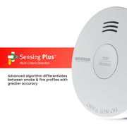 USI 10-Year Battery Mini Smoke and Fire Alarm with Photoelectric Sensor, White, Round, USISM/10YR/MINI