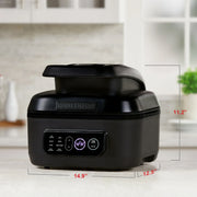 George Foreman MCAFD800DX Beyond Grill 7in1 Electric Indoor Grill and 6 Qt Air Fryer, Black