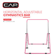 Cap Barbell Adjustable Height Horizontal Gymnastics Bar for Kids, Purple, Foldable Design, 35-51 in Height, Supports 150 lb, FMIS-GYMBAR-PL