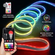 Monster Smart Neon LED Light Strip, 16.4 Ft Flexible RGB+IC Flow, Multicolor, Water Resistant, Voice Control Compatible MOW7-1005-ICM