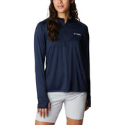 Columbia Tidal Tee 1/4 Zip Women's Long Sleeve Shirt, Omni-Wick Moisture Management, UPF 50 Sun Protection, Glaze Green White Logo, Large, 198779