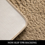 GYTF Non Slip Small Bathroom Rug, Absorbent Thick Soft Microfiber Bath Mat, Beige, 16x24 in